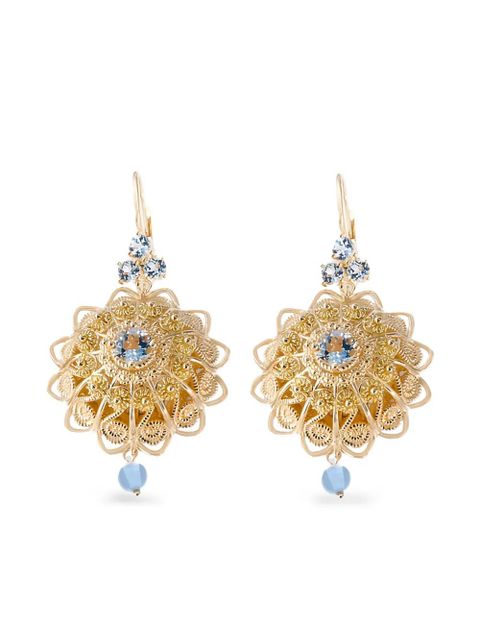 Dolce & Gabbana 18K yellow gold Filigree aquamarine earrings - zdjęcie produktu nr 1