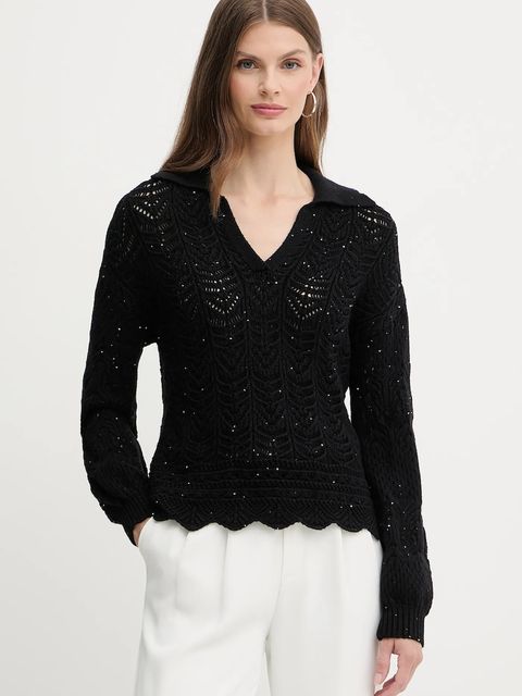 Fracomina sweter damski kolor czarny ciepły FS25WT7032K53801 - zdjęcie produktu nr 1