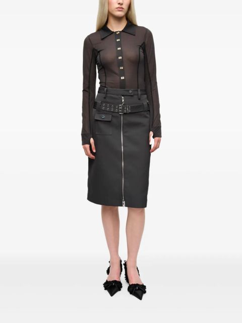 GANNI belted skirt - Grey