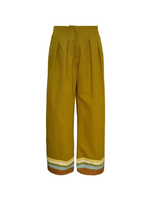 ALEMAIS Maxi striped pleated trousers - Green - zdjęcie produktu nr 1