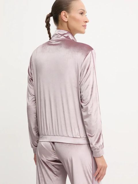 EA7 Emporio Armani dres welurowy kolor fioletowy TJZDZ.6DTV64