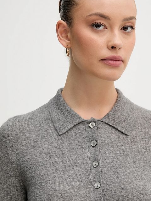 United Colors of Benetton sweter z dodatkiem wełny damski kolor szary lekki 102HD301H