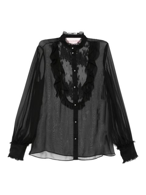 Valentino Garavani ruffle-detail shirt - Black - zdjęcie produktu nr 1