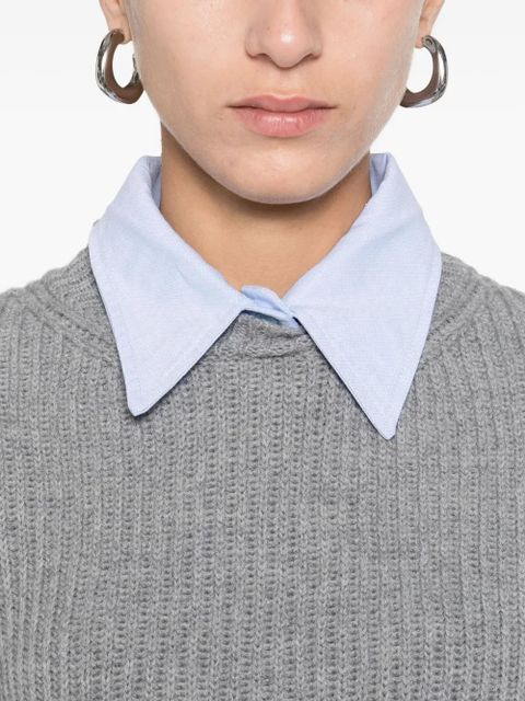 SOLOTRE ribbed-knit sweater - Grey