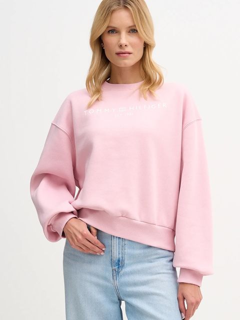 Tommy Hilfiger bluza damska kolor różowy z nadrukiem WW0WW47831 - zdjęcie produktu nr 1