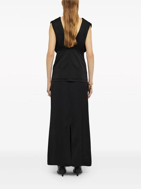 Jil Sander ruched-detailed sleeveless blouse - Black