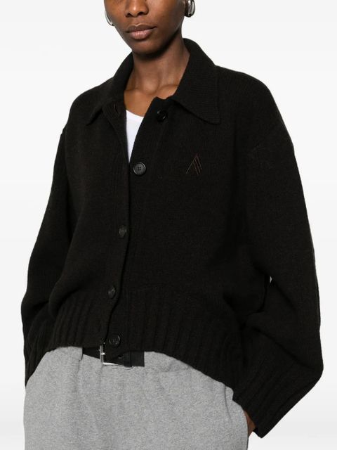 The Attico collared embroidered cardigan - Brown