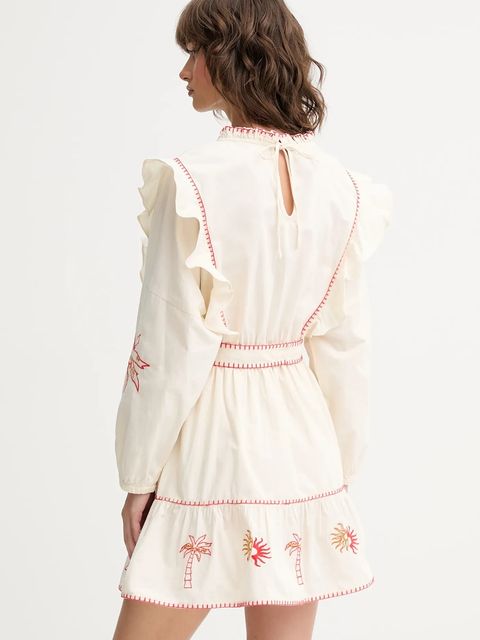 Never Fully Dressed sukienka bawełniana kolor beżowy mini rozkloszowana NFDDR1964 - zdjęcie produktu nr 2