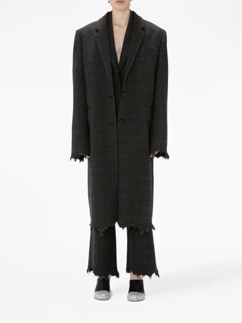 JW Anderson check-print distressed-effect coat - Black