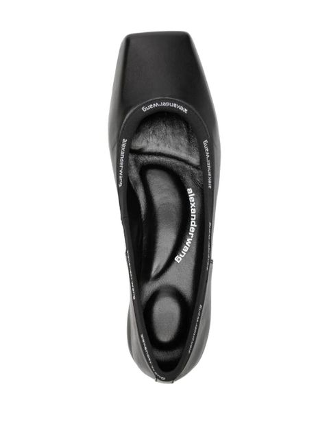 Alexander Wang Billie leather ballerina shoes - Black