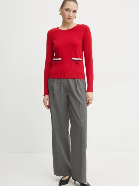 Morgan sweter MGALON damski kolor czerwony lekki MGALON