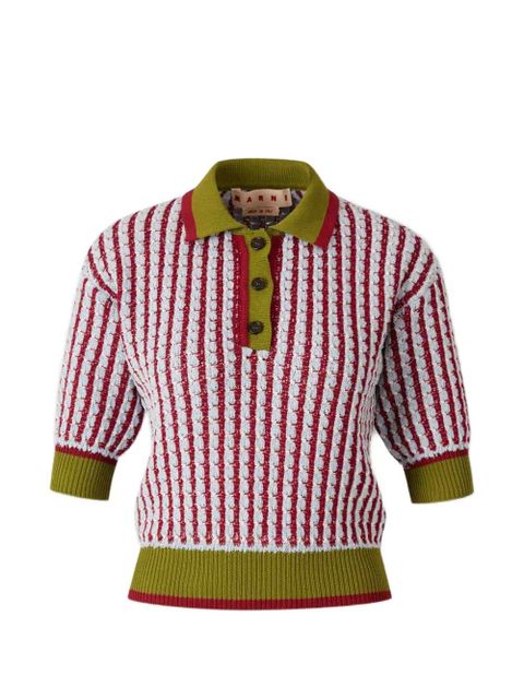 Marni striped polo top - Red - zdjęcie produktu nr 1