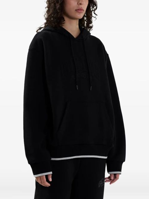 GCDS logo-embossed hoodie - Black