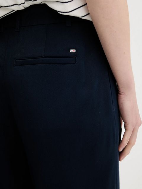 Tommy Hilfiger spodnie damskie kolor granatowy proste high waist WW0WW46749