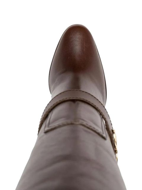 Dolce & Gabbana DG logo-plaque buckled ankle boots - Brown