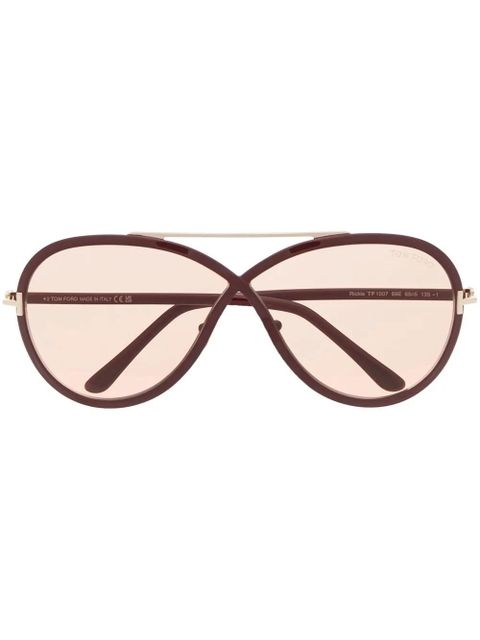 TOM FORD Eyewear round-frame oversize sunglasses - Red - zdjęcie produktu nr 1