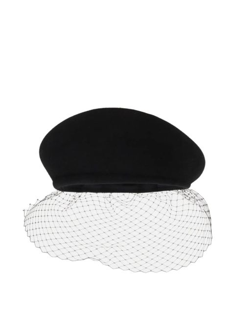 Maison Michel New Bonnie Veil hat - Black