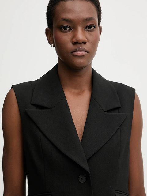 AllSaints kamizelka ASTRA kolor czarny jednorzędowa W043QD