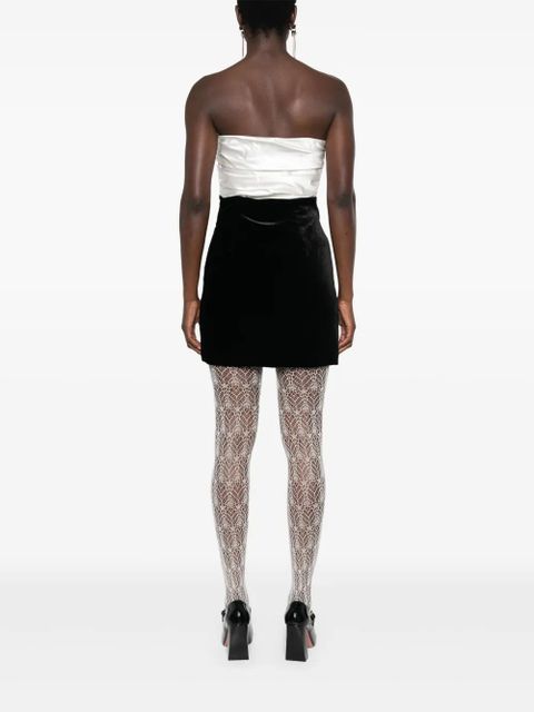 Alessandra Rich bow-detailed velour mini dress - Black