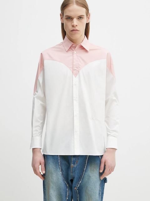 Fiorucci koszula bawełniana Embroidered Heart Relaxed Fit kolor biały regular z kołnierzykiem klasycznym U02SPTLO055CO02PN02 - zdjęcie produktu nr 1