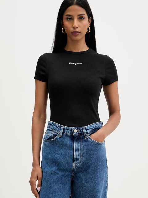 Tommy Jeans T-shirt damski bawełniany z elastanem - zdjęcie produktu nr 1