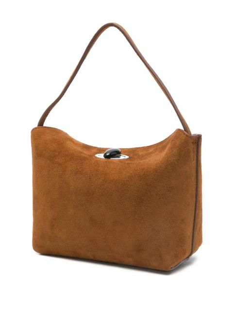 Christopher Esber calf suede top-handle mini bag - Brown
