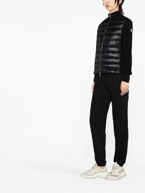 Moncler knitted-sleeve puffer jacket - Black