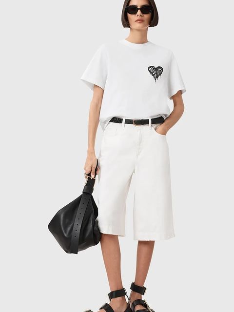 AllSaints t-shirt TRIP damski kolor biały z nadrukiem W033JD