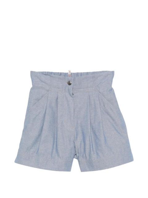Moncler Grenoble pleated button shorts - Blue - zdjęcie produktu nr 1