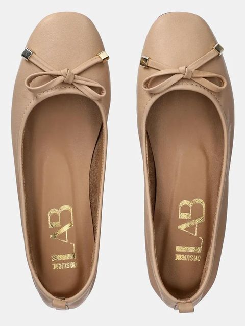 Answear.LAB baleriny skórzane kolor beżowy