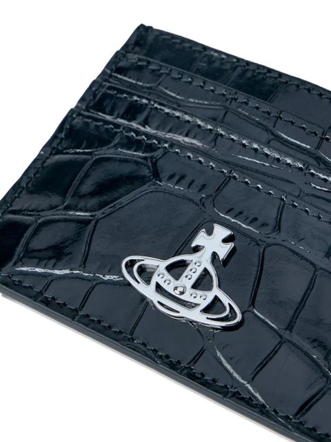 Vivienne Westwood Crocodile logo-embelished card holder - Black