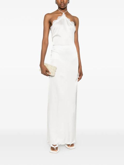 Oséree lace-trim halterneck maxi dress - White - zdjęcie produktu nr 2