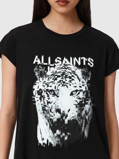 AllSaints t-shirt bawełniany damski kolor czarny W106JD