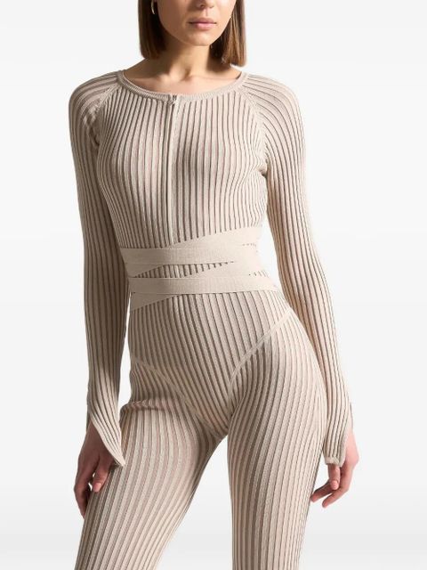 Manière De Voir knitted tie jumpsuit - Neutrals