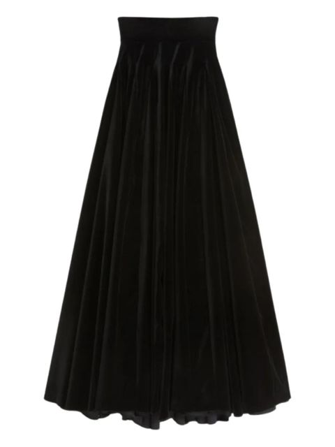Max Mara Bartolo pleated velvet skirt - Black