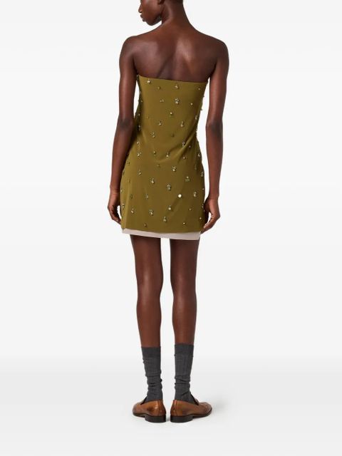 Miu Miu knit logo label mini-dress - Green - zdjęcie produktu nr 2