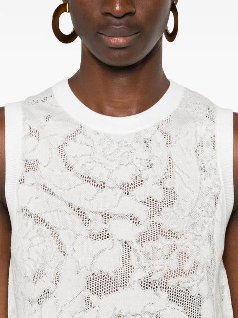 Versace lace knit top - White