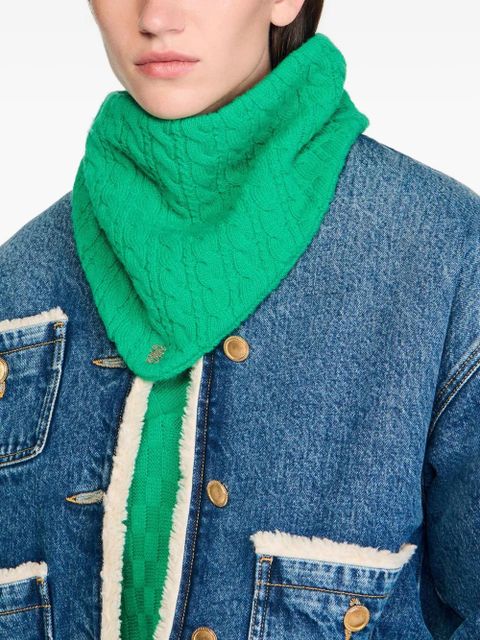 SANDRO cable-knit bandana - Green