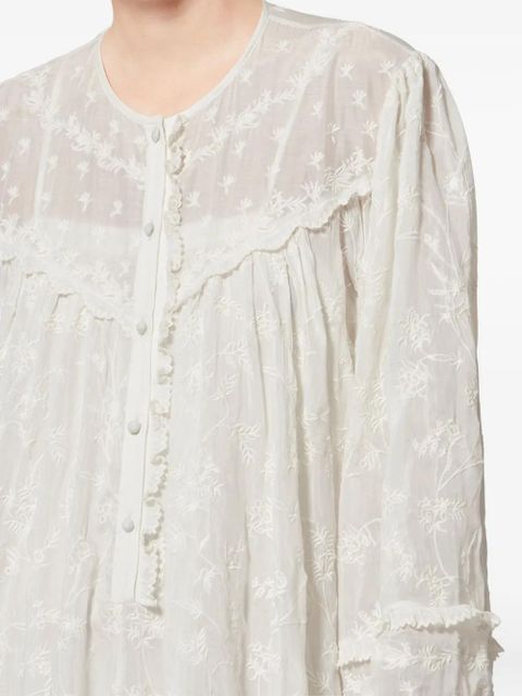ISABEL MARANT Zame ruffled embroidered dress - White