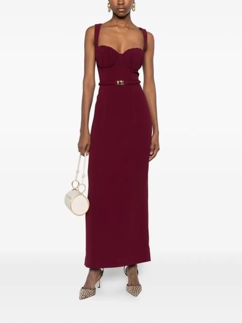 Rowen Rose belt-detail maxi dress - Red