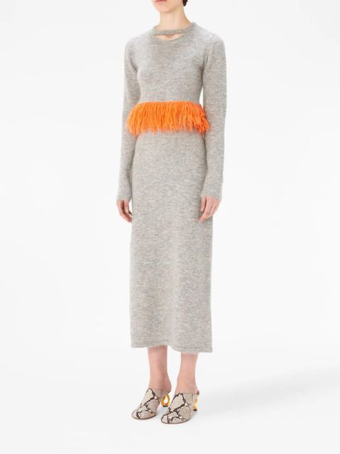 JW Anderson fringed-hem knitted jumper - Grey