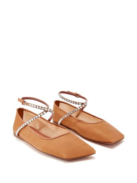 Amina Muaddi mesh ballerina shoes - Brown - zdjęcie produktu nr 2