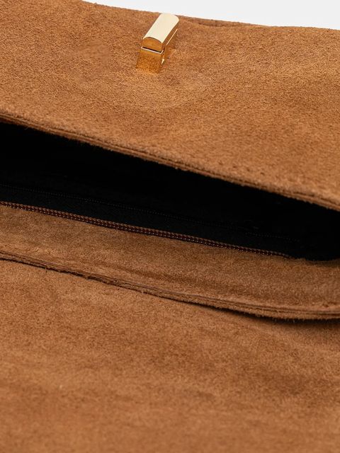 Answear.LAB torebka zamszowa kolor brązowy