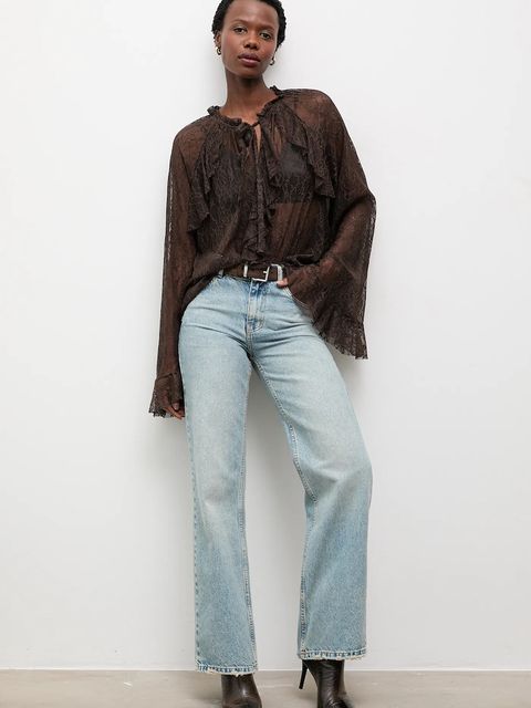 Answear.LAB bluzka damska kolor brązowy w kwiaty - zdjęcie produktu nr 2