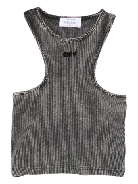 Off-White logo-embroidered crop top - Grey - zdjęcie produktu nr 1