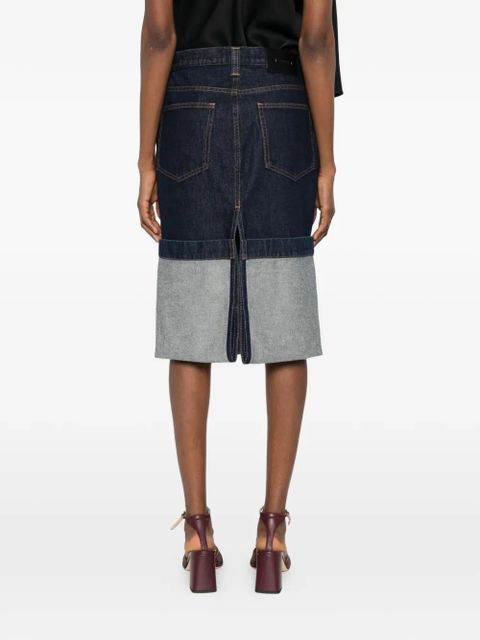 KHAITE Kilian cuffed denim midi skirt - Blue