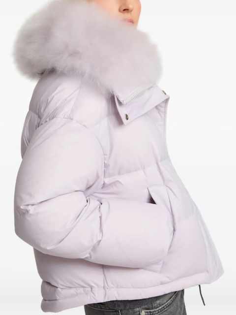Yves Salomon removable-collar puffer jacket - Purple - zdjęcie produktu nr 2