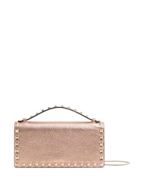 Valentino Garavani small rockstud laminated grainy calfskin tote bag - Pink - zdjęcie produktu nr 1