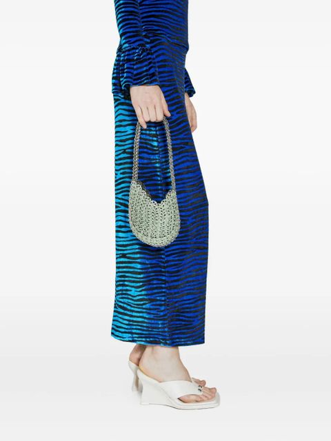 Rabanne tiger-print maxi skirt - Blue