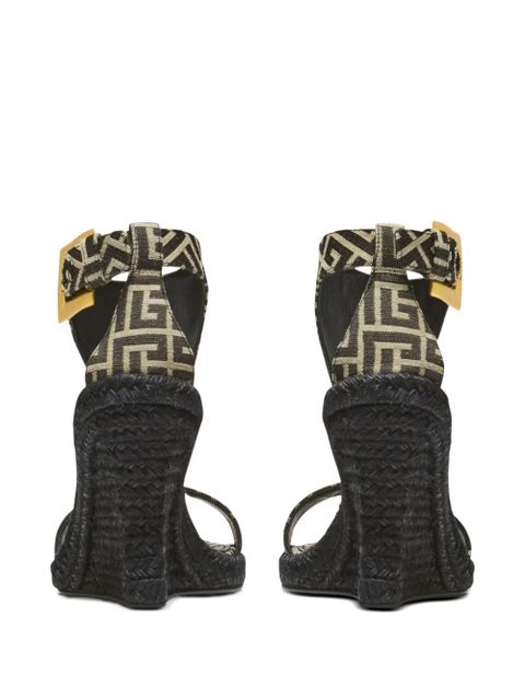 Balmain Anthem wedge espadrilles - Black